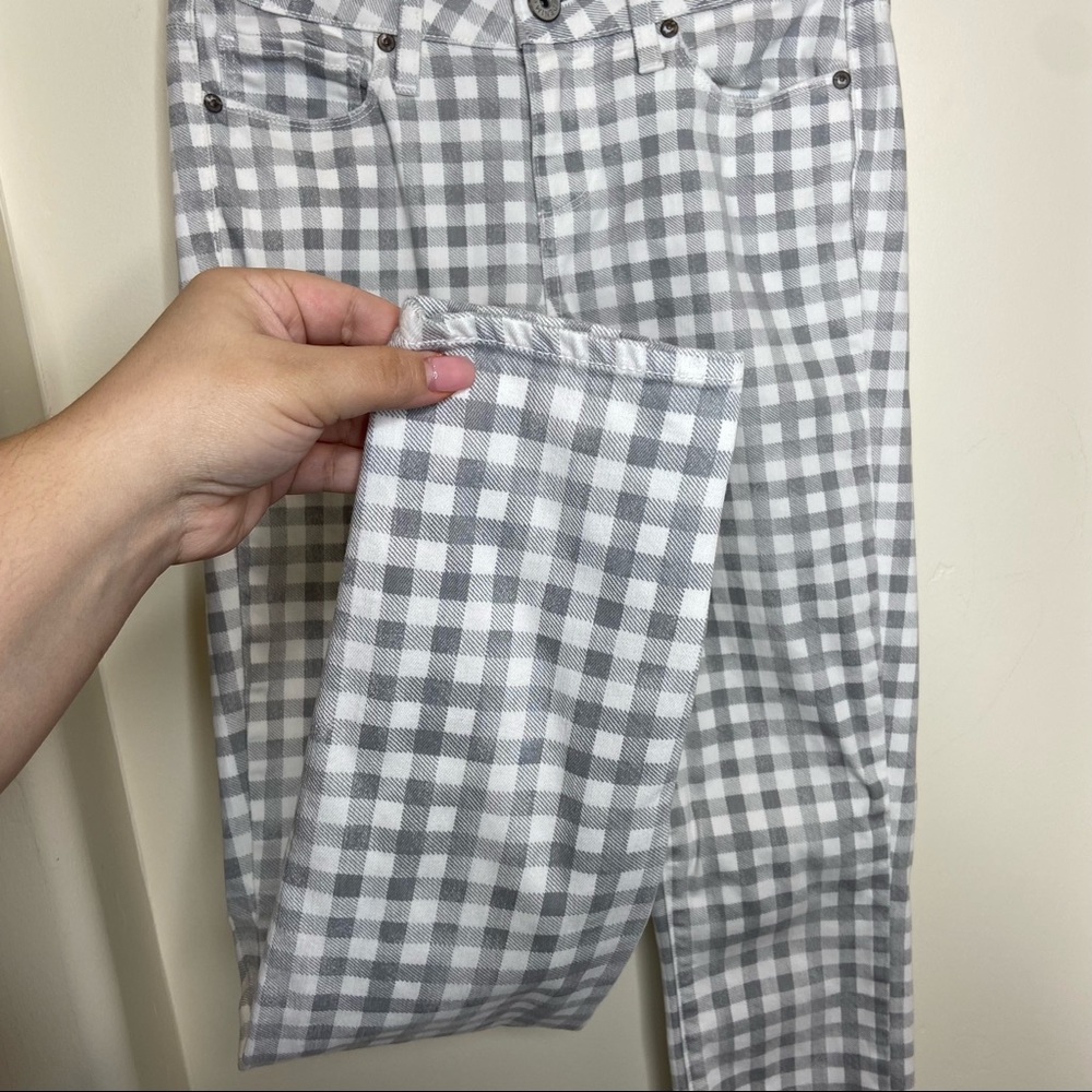 PAIGE Verdugo Ankle Gingham Print Skinny Jeans - Picture 5 of 9